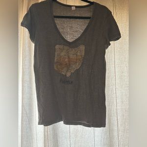 Grey v-neck with Ohio home shirt